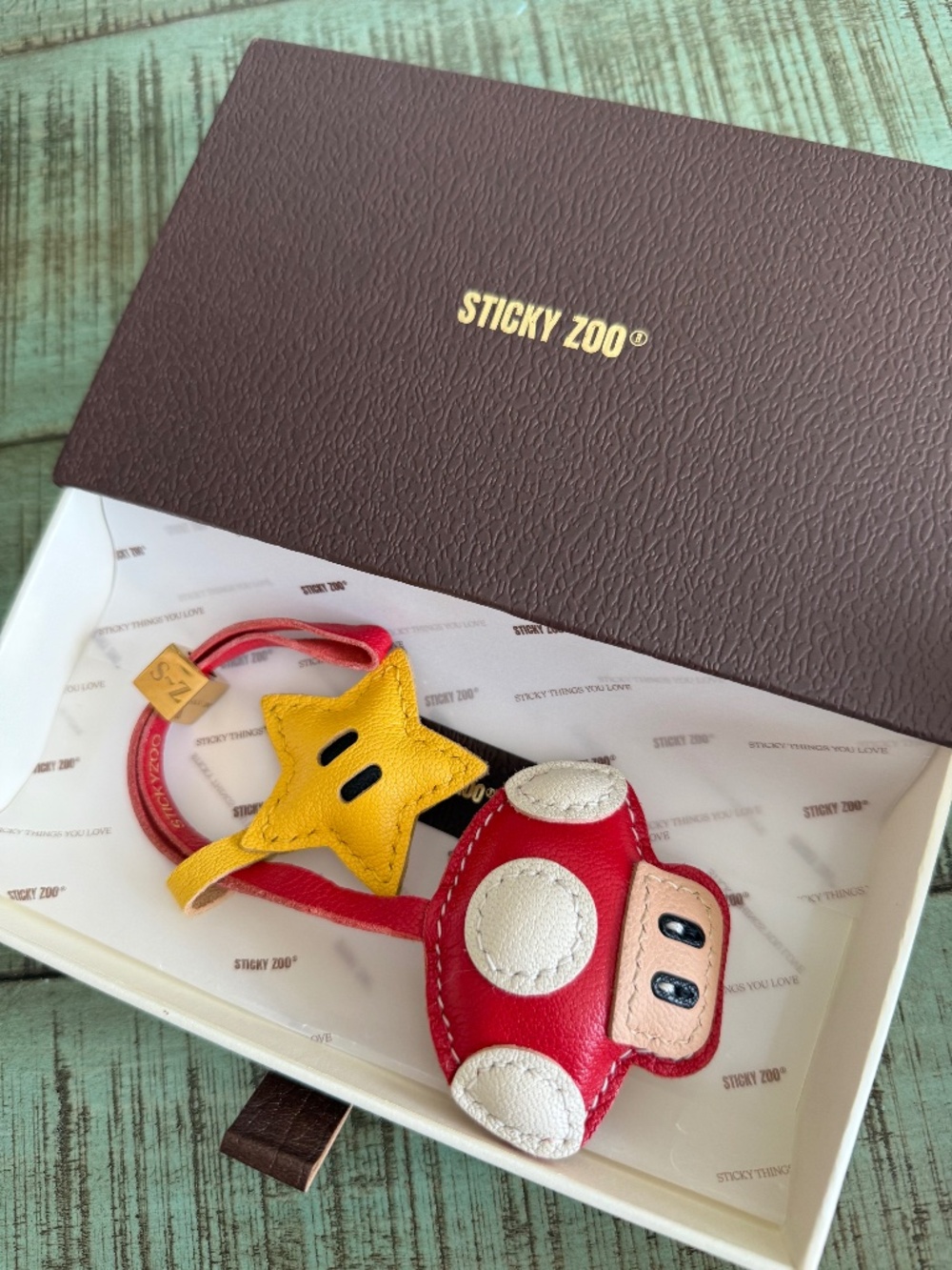 Sticky Zoo Mushroom Star Leather Charm